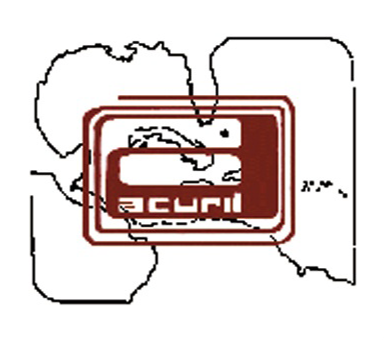 Historic ACURIL emblem over a map of the Caribbean